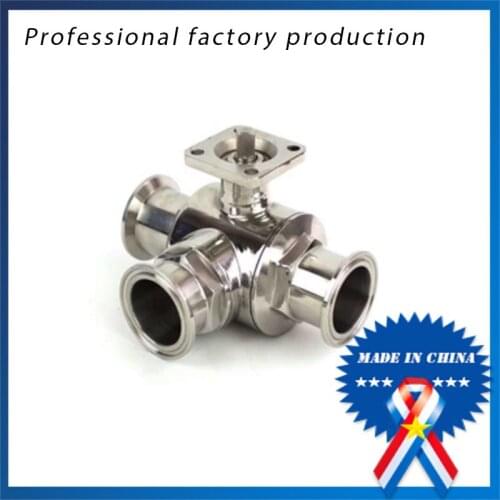 3/4 inch Sanitary Stainless Steel High Platform 3 Way Ball Valve Quick Connect Quick with Bracket