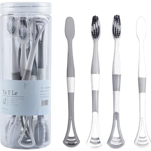8PCS Tongue Scraping Toothbrush Silica Gel Soft Non-slip Toothbrushes Clean Tongue Coating That Portable Can Be Used for Travel
