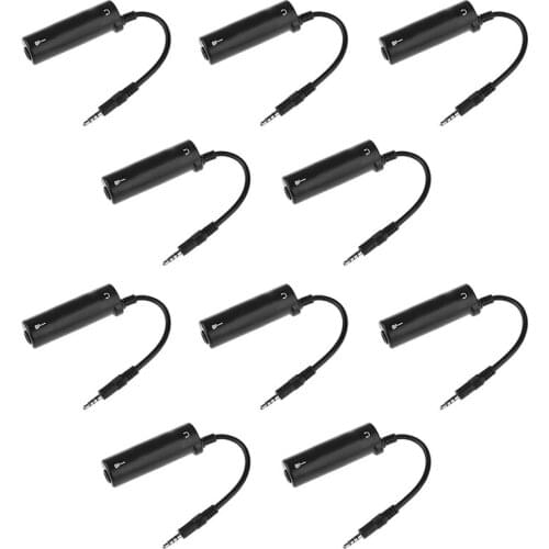 10Pcs Guitar Interface Adapter Worked with Record/Tuning/Audio Processing 3.5mm Audio Cable for iPhone IPod Press & iPad