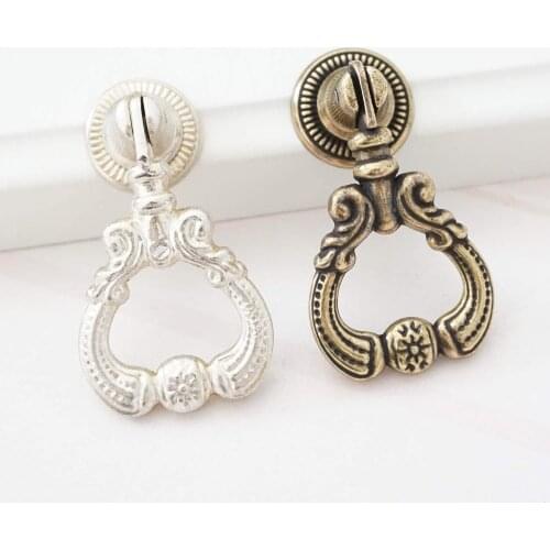 3.75" Shabby Chic Drawer Pull Handle Knobs Dresser Pulls Drop Bail Pulls Antique Silver Kitchen Cabinet Handle Knob 96mm