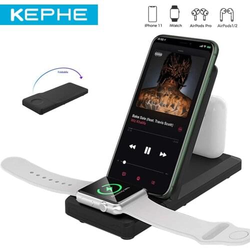 15W Qi Fast Wireless Charger 3 in 1 Charging Station iPhone 12 11 Pro XS MAX XR X 8 Apple Watch SE 6 5 4 3 AirPods Pro