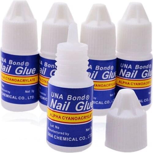 5 Bottles 3g Fast Drying Nail Art Glue Tips Glitter UV Acrylic Rhinestones Decorations Nail Glue False Tip Manicure Tool