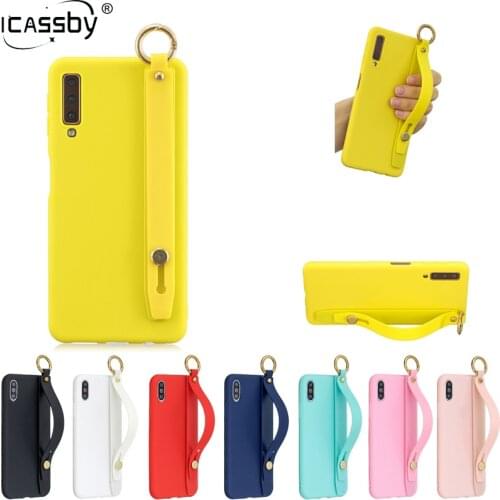 Candy Wrist Strap TPU Case for Samsung Galaxy A50 A60 A70 A80 A10s A20s A20e A30 A40 A3 A5 A7 2017 A01 A51 A71 A6 A8 Plus Cover