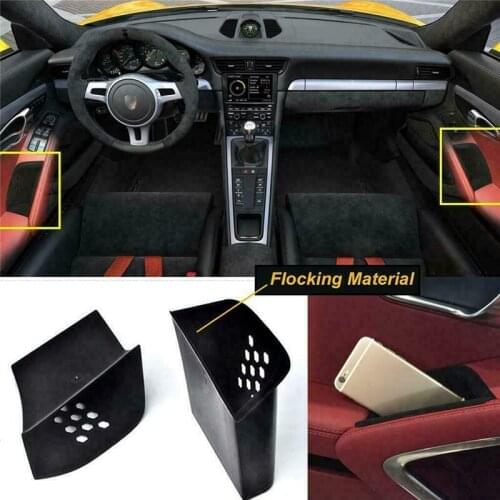 2Pcs Black Door Armrest Organizer Storage Box for Porsche 911 Boxster Cayman 2013-2019