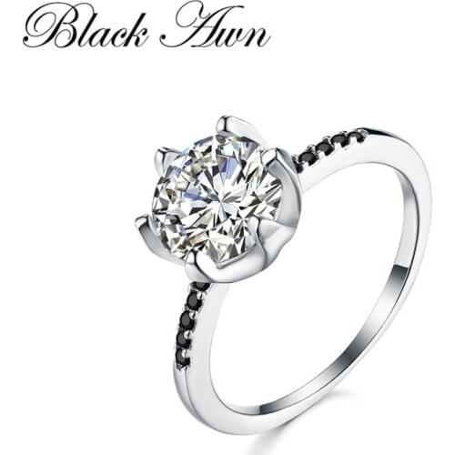 BLACK AWN 2021 New Genuine 100% Sterling 925 Silver Jewelry Square Engagement Rings for Women Gift C362