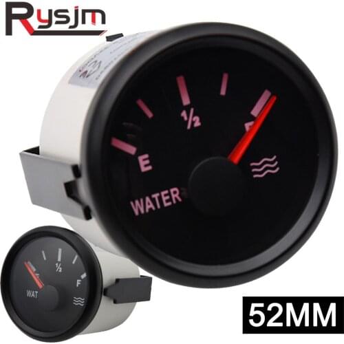 Boat Water Level Gauge Marine Water Full Empty Indicator Waterproof for Truck RV ATV Black 12/24V 0-190ohm 240-33ohm 52mm racing