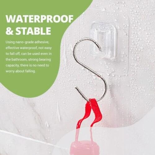 Double-sided Adhesive Wall Hooks Seamless Hooks Reusable Anti-slip Wall Mounted For Kitchen Bathroom Wall Storage Holder Tools