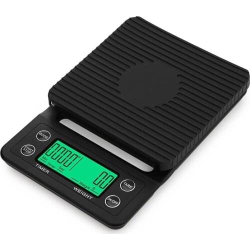 USB rechargeable coffee scale, timer hand-made coffee electronic scale 3kg/0.1g 5kg/0.1g kitchen bar scale