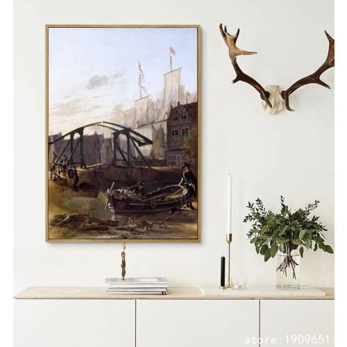 Cotton no frame classical figures boat scenery canvas printings oil painting printed on cotton home wall art decoration pictures