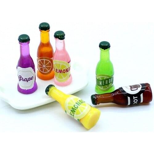 Julie Wang 10PCS Resin Soda Bottle Charms No Nails Artificial Drink Bottle Random Colors Jewelry Making Accessory Decor