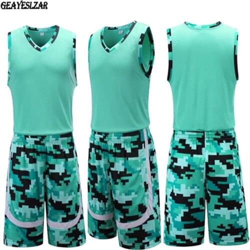 Camouflage basketball clothes set Men jersey training vest sports competition clothing sweat sleeveless absorbing