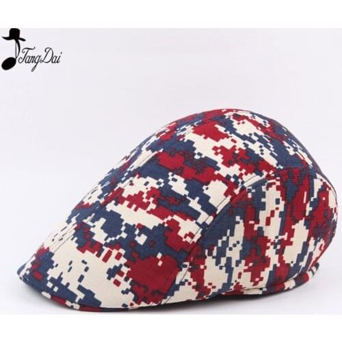 Camouflage Cabbies Driving Cap Newsboy Cap Man Woman Visor Cap Retro Flat Cap Beret