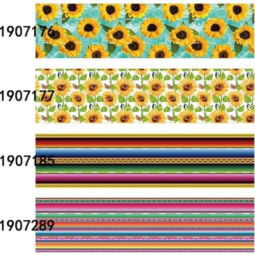 FLRARibbon 38MM 75MM sunflower mexican stripe ribbon
