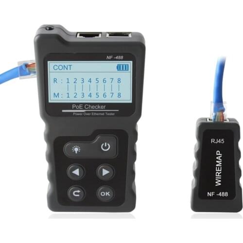 Multi-functional LCD Network Cable Tester PoE Checker Inline PoE Voltage and Current Tester with Cable Tester