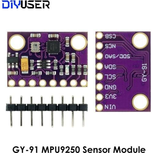 MPU-9250 MPU9250 BMP280 SPI IIC/I2C 10DOF Acceleration Gyroscope Compass 9-Axis Sensor Board Module GY-91 For Arduino 3-5V
