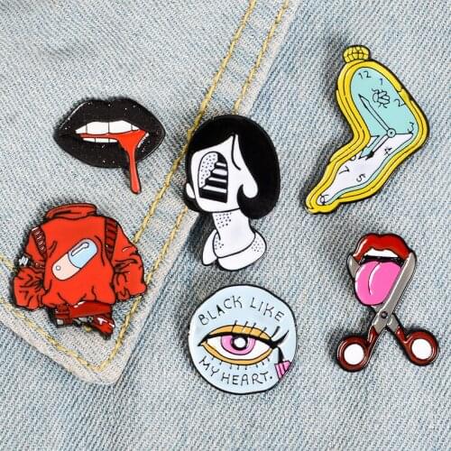 MQHH Brooches Lips For Clothes