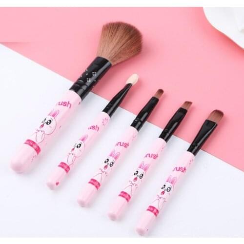 5Pcs Cartoon Makeup Brush Set Portable Makeup Tool Girl Gift