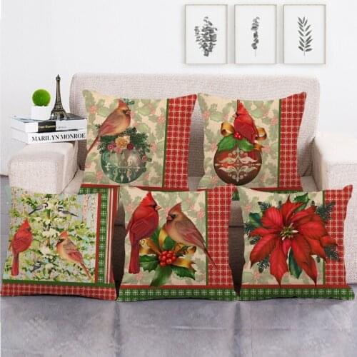45cm*45cm Design of winter bird linen/cotton throw pillow covers couch cushion cover home decor pillow