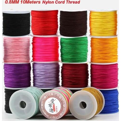 0.8MM 10Meter Nylon Cord Thread Chinese Knot Macrame Cord Bracelet Braided String DIY Tassel Beading For Shamballa String Thread