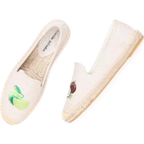 2020 Time-limited New Arrival Flat Platform Hemp Rubber Slip-on Casual Zapatillas Mujer Casual Womens Espadrilles Flat Shoes