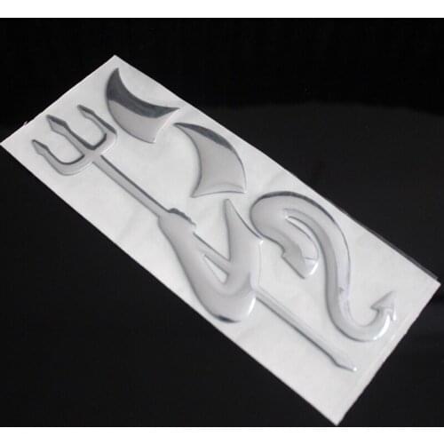 Newest Silver 3D PVC Devil Car Custom Demon Stickers Decals For V-W Vo-lkswagen New Style