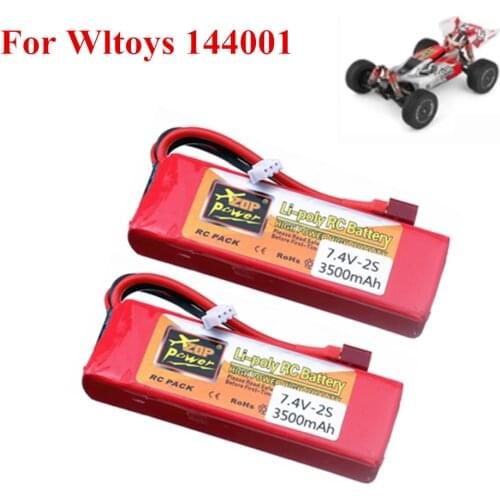 Original 144001 2s 7.4 V 3500mAh Lipo battery upgraded T Plug for Wltoys 1/14 144001 RC car boat Spare Parts 1-5PCS
