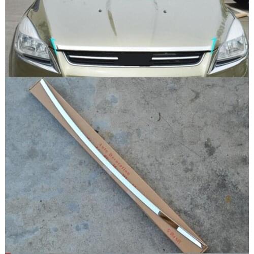 For Ford Escape Kuga 2013 2014 2015 2016 stainless steel Front Hood Bonnet Grille Grill Lip Cover Trim Molding Garnish Spoiler