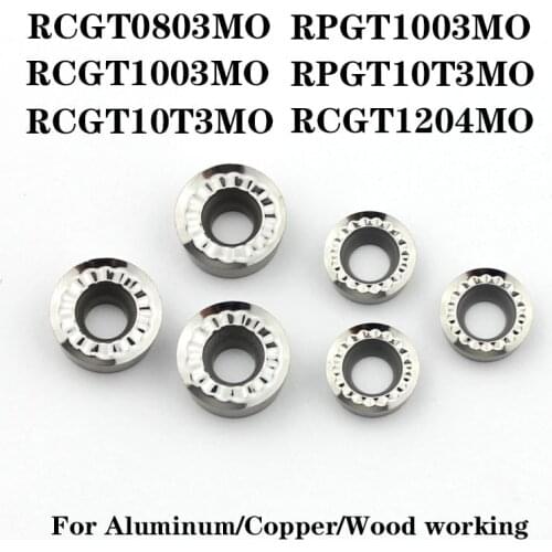 TuGe RCGT0803 RCGT1003 RCGT10T3 RCGT1204 RPGT10T3 MO Lathe Turning tool Carbide Inserts Blade CNC Tools for Woodworking Aluminum