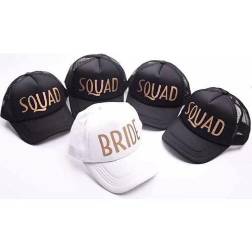 Team Bride Squad Baseball Mesh Cap Men Women Wedding Party Adjustable Hat Funny PXPB