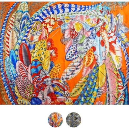 Pure Silk Scarf 110cm Large Designer Mulberry Silk Scarf Hand Rolled Edges Foulard En Soie Square Scarfs 110cm