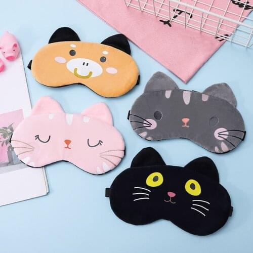 Cute Cotton Cartoon Eye Cover Sleeping Mask Creative Funny Eyepatch Sleep Mask Travel Relax Eye Band Sleeping Aid Kids Blindfold