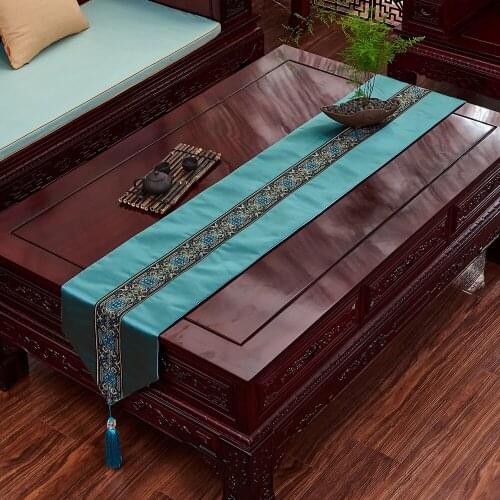 Traditional Chinese Style Table Runners High-grade Embroidery Throw Runners Simplicity Rectangular Table Cloth Bed Runner