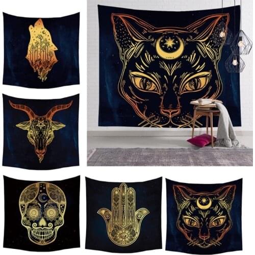 Sun and Moon Psychedelic Wall Tarot Tapestry Divination Altar Tarot Tablecloth with Art Chakra Home Decorations for Bedroom Dorm