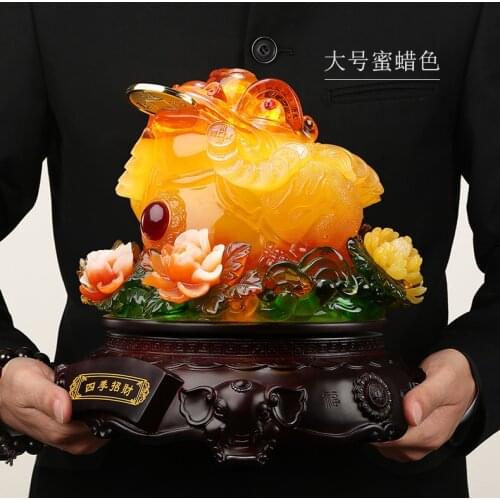 LARGE- 2020 OFFICE HOME lobby hall business company efficacious Mascot Talisman Money Drawing GOLD Jin Chan FENG SHUI art statue