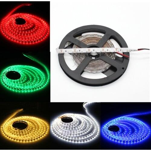 LED Strip Lights Daylight 12V DC 5M 600 LEDs 2835 SMD LED Flexible Ribbon for Kitchen Garden Under-cabinet Backyard Hallways
