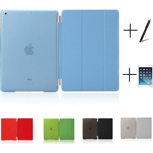 Slim Smart Soft PU Leather + Cover Hard Translucent Plastic Shell Case for iPad Mini 1 2 3 iPad 2 3 4
