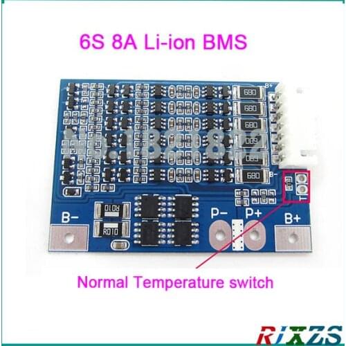 6S 8A 22.2V 25.2V li-ion BMS PCM battery protection board bms pcm with balancing for LicoO2 Limn2O4 li battery