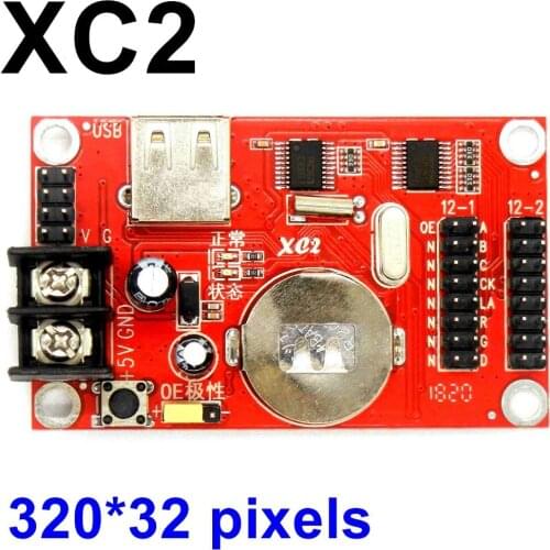Kaler XC2 USB led control card 320*32 pixels wireless u-disk led controller for monochromatic P10 led billboard text module