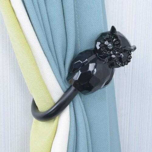 2 Pcs/Set U - Shaped Curtain Hooks Cartoon Owl Metal Curtain Hook Curtain Holder Curtains Decoration Accessories