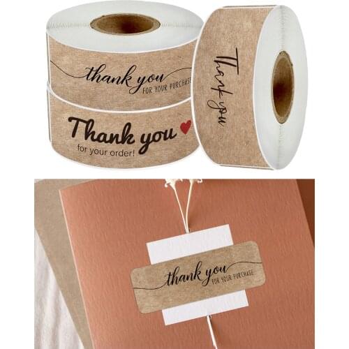 3Pcs Rectangle Thank You Stickers Gift Sealing Labels 120Sticks Paper Craft Adhesive Shop Business Receipts Wedding Baby Shower