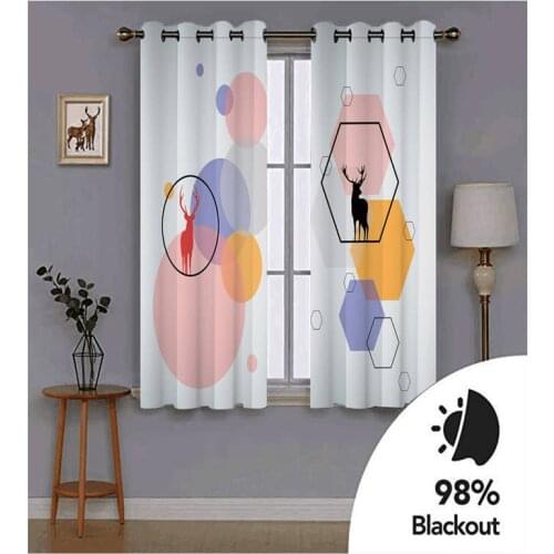 3D Window Curtain Color dot polygon Pattern Luxury Blackout Living Room office Bedroom Customized size