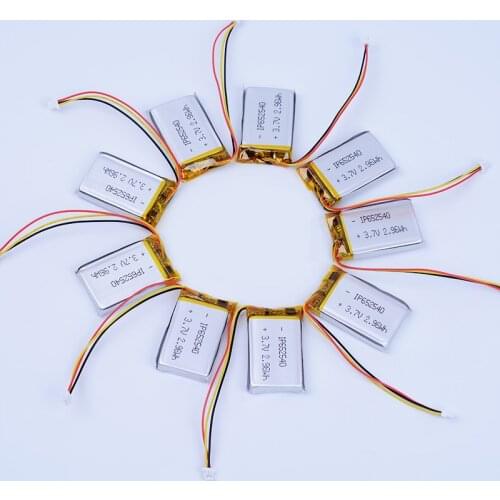 9pcs/Lot 3.7V 800mAh Rechargeable li Polymer Li-ion Battery For sport Camera portable set-top box DVR Recorder speaker 652540