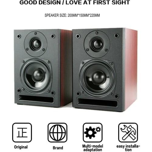 Car Audio Speaker Pair Wooden Desktop Computer Speakers Wall Mount Hifi Bass Stereo Music Player Subwoofer Sound Box