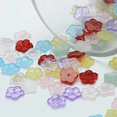 12mm Plum Flower Czech Crystal Lampwork Glass Beads Colorful Glaze Spacer Beads for Jewelry Making DIY Necklace Earring Bracelet