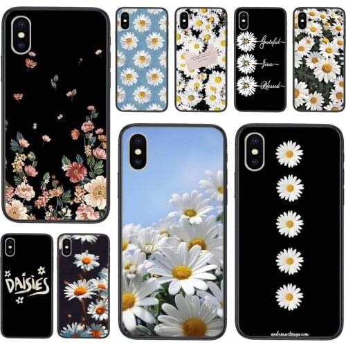 For Huawei P50 P40 Lite E P 40 P40Lite P40 Pro 2019 2020 2021 Black Funda Art Coque Soft Cover Daisy Daisies Art Floral New