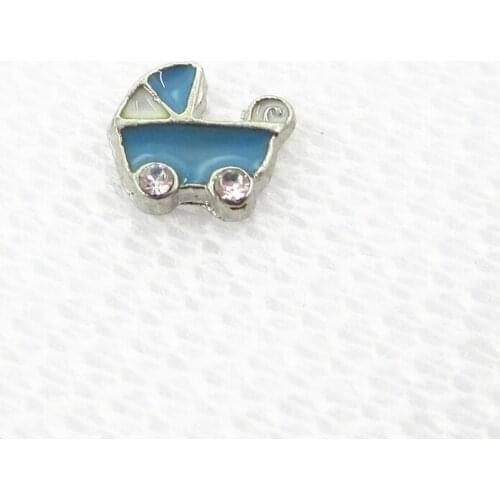 Hot Selling 20pcs/lot Baby Carriage Floating Charms Living Glass Memory Lockets Floating Charms DIY Jewelry Accessory