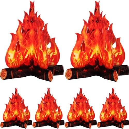 Campfire Construction 3D Decoration Realistic Fire Cardboard Halloween New Year Easter Christmas Firewood Pile Fun Toys for Kids