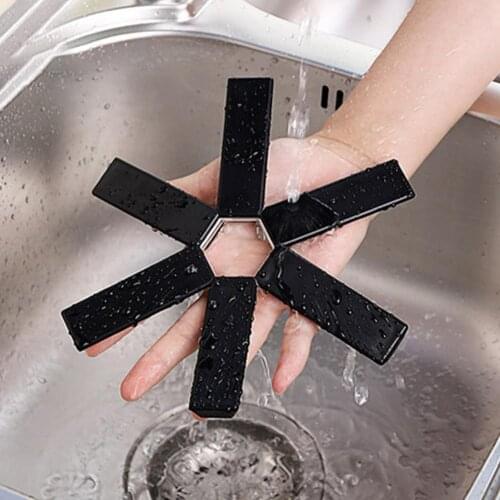 Placemat Foldable Pan Mat Heat Resistant ABS Heat-insulated Anti-slip Anti-scald Pot Placemat for Kitchen Accessories