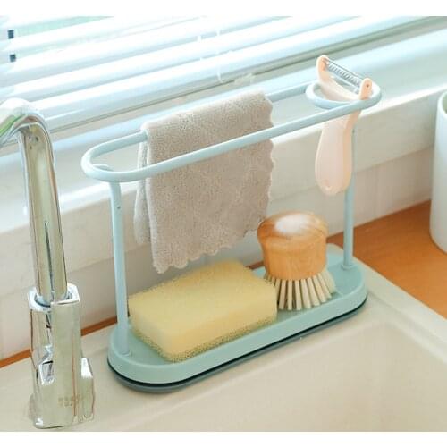1pcs Kitchen Dishcloth Holder For Towel Rag Hanger Sink Sponge Holder Rack Shelf For Bathroom Dish Cloth Detachable Organizer