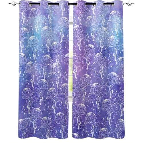 Jellyfish Window Interior Curtain Valance Door Room Drape for Kitchen Living Room Bedroom Decoration Curtains